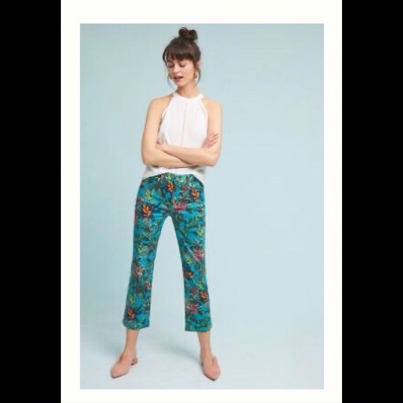 Pilcro Tropical Bootcut Jeans, 33 (blue motif) - Picture 3 of 10